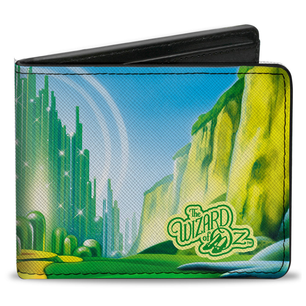 Bi-Fold Wallet - The Wizard of Oz Emerald City Scene Blues/Greens