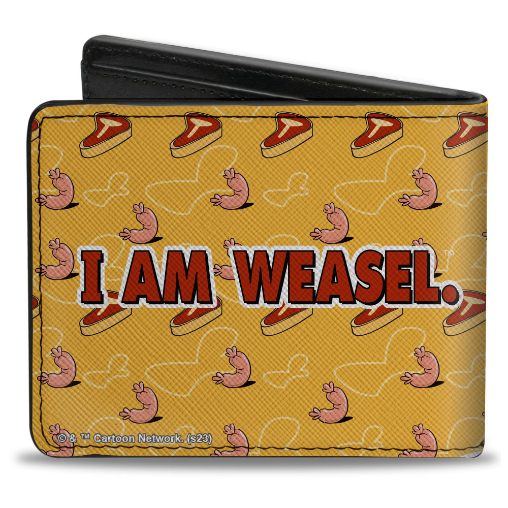 Bi-Fold Wallet - I AM WEASEL IR Baboon and IM Weasel Pose and Title Logo Yellows