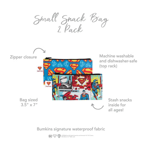 Reusable Snack Bag, Small 2-Pack: Superman