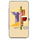 Hinged Wallet - Ratatouille Remy BON APPETIT Hiding Pose + Text Logo Beige Reds