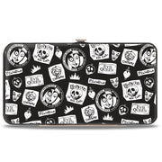 Hinged Wallet - Snow White's Evil Queen Icons Collage Black/White