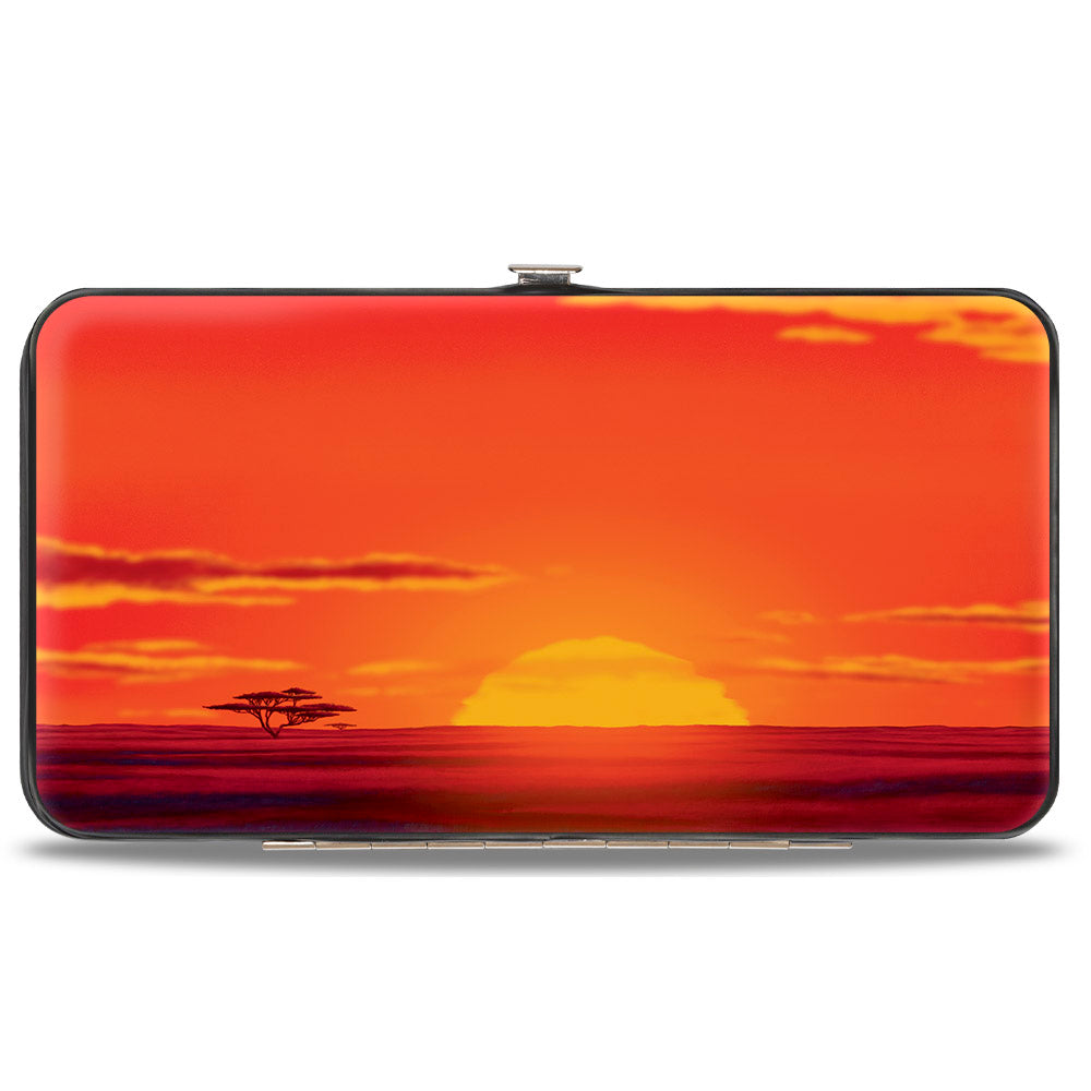 Hinged Wallet - The Lion King Hakuna Matata Simba Pumbaa Timon Sunset Silhouette Reds Black