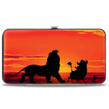 Hinged Wallet - The Lion King Hakuna Matata Simba Pumbaa Timon Sunset Silhouette Reds Black