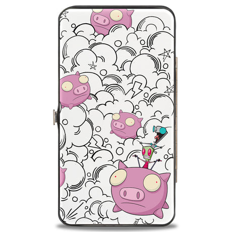 Hinged Wallet - INVADER ZIM Zim & GIR and Piggy Doddles White/Black