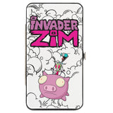 Hinged Wallet - INVADER ZIM Zim & GIR and Piggy Doddles White/Black