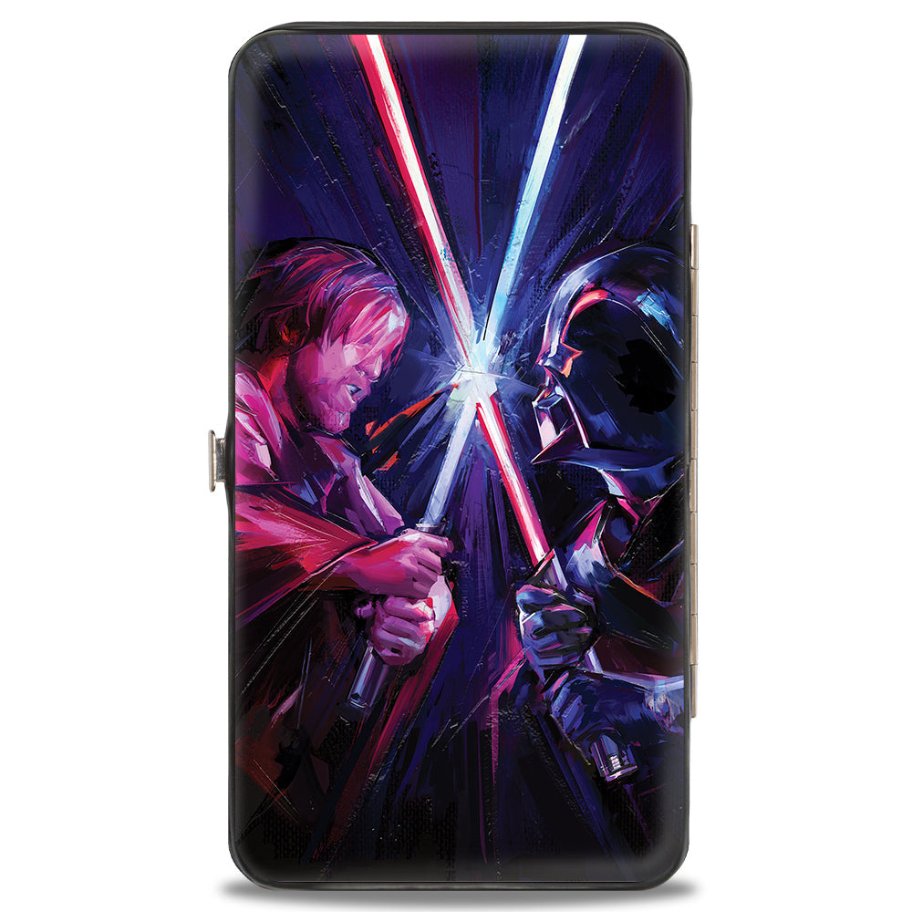 Hinged Wallet - Star Wars Obi-Wan Kenobi and Darth Vader Battle Clash Brush Stroke Pose