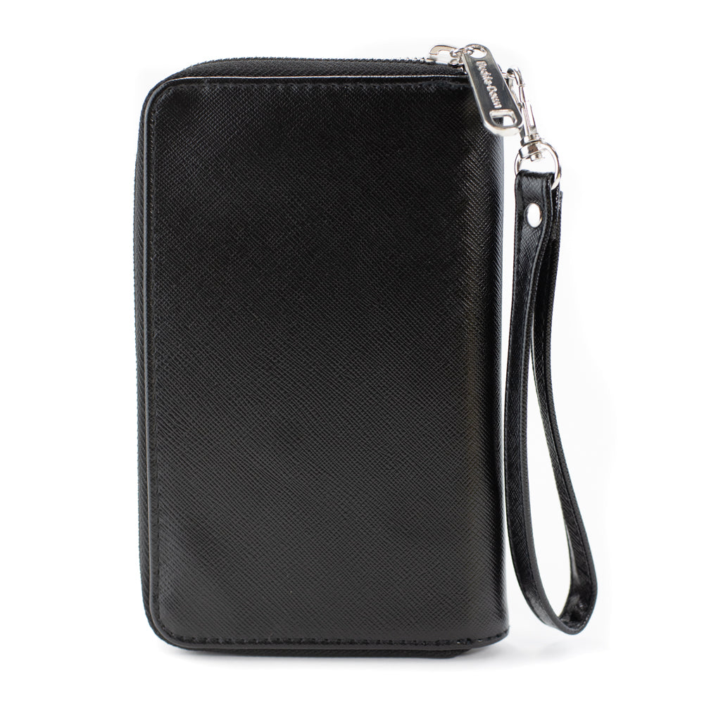 Women's PU Zip Around Wallet Rectangle - Disney Signature D Monogram Black Gray