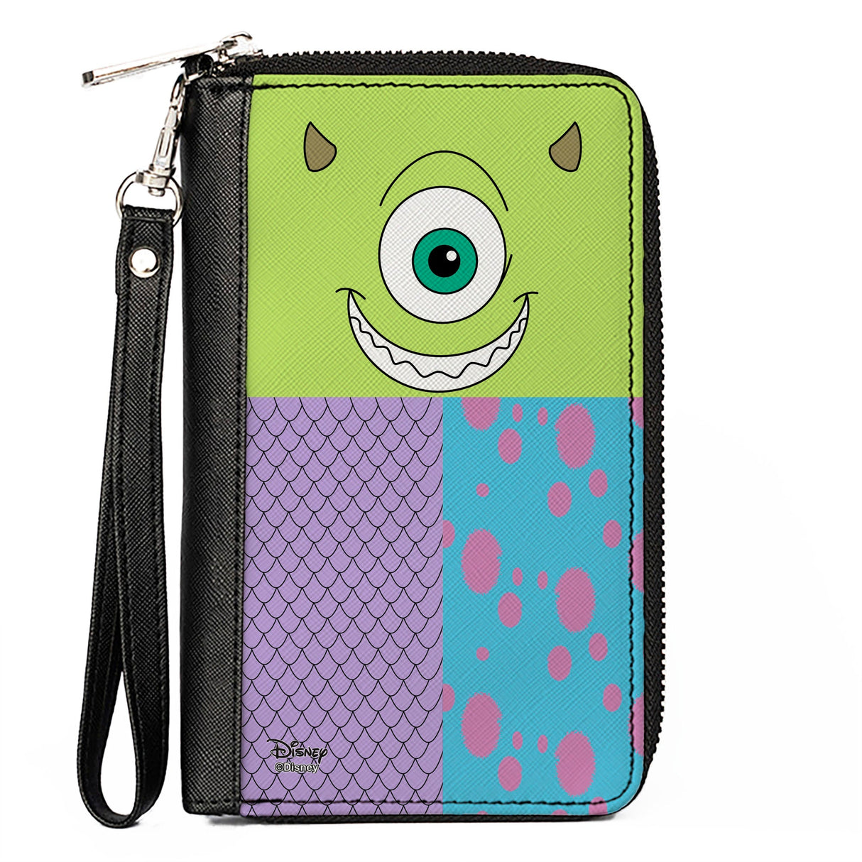 Women's PU Zip Around Wallet Rectangle - Monsters 3-Character Bounding Blocks