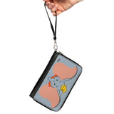 Women's PU Zip Around Wallet Rectangle - Dumbo Bashful Face Gray