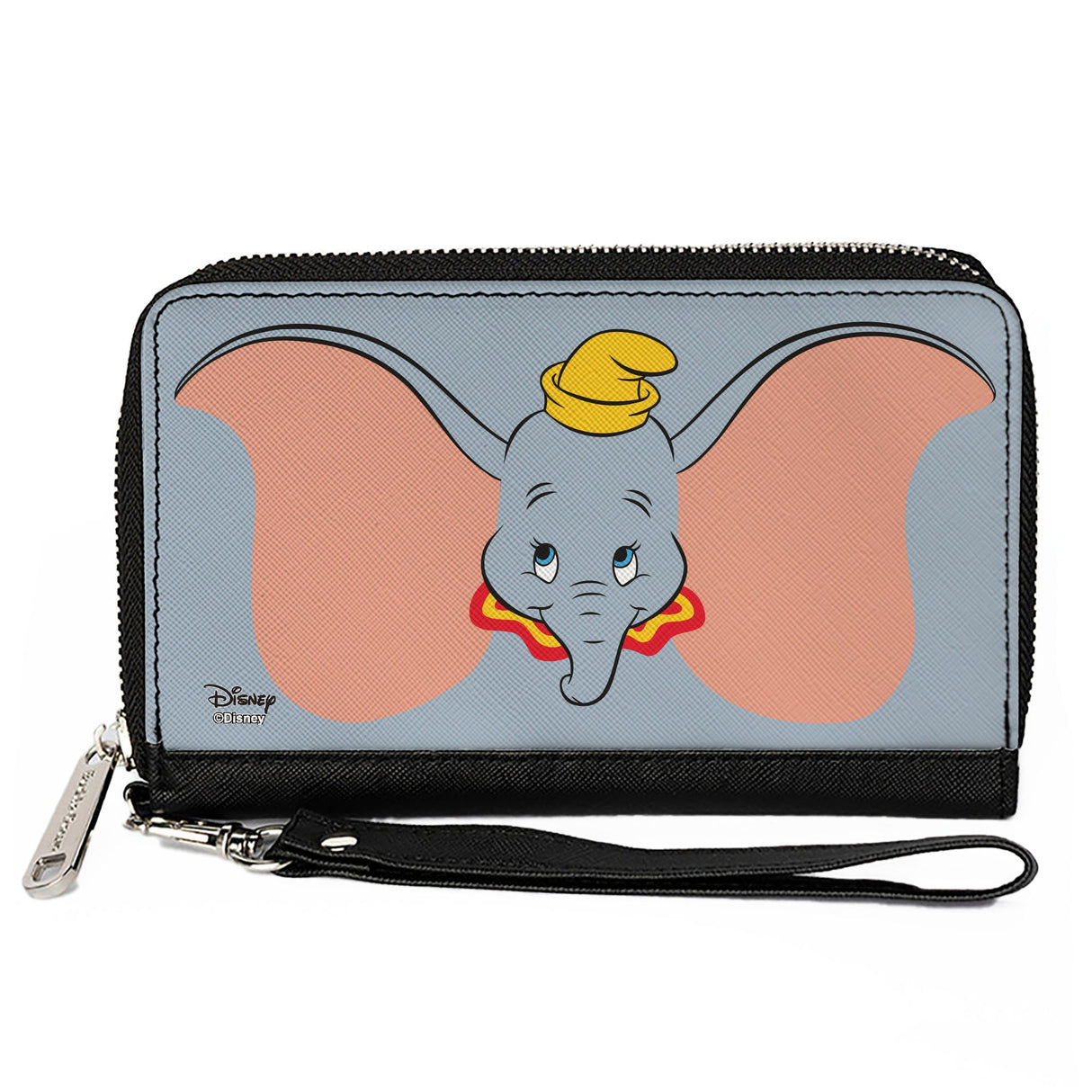 Women's PU Zip Around Wallet Rectangle - Dumbo Bashful Face Gray