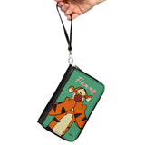 Women's PU Zip Around Wallet Rectangle - Winne the Pooh Tigger Smiling FUNNY Pose