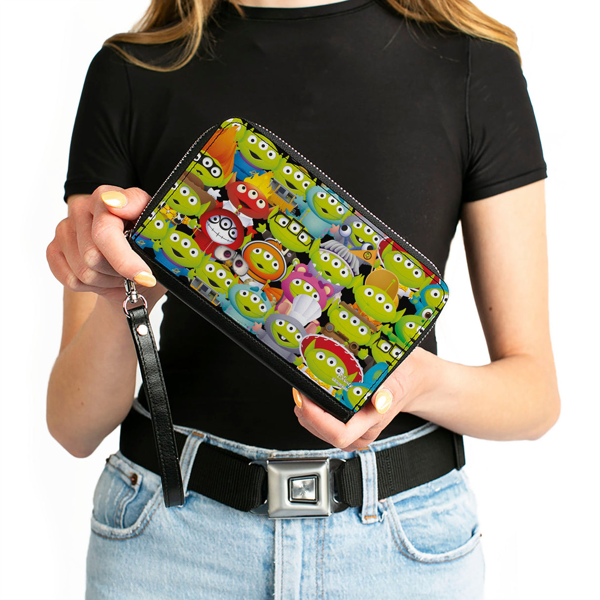 Women's PU Zip Around Wallet Rectangle - Pixar Alien Remix Collage