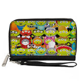 Women's PU Zip Around Wallet Rectangle - Pixar Alien Remix Collage