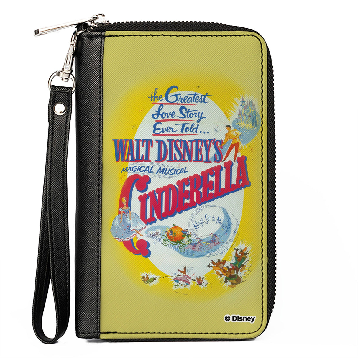 Women's PU Zip Around Wallet Rectangle - Classic Walt Disney's MAGICAL MUSICAL CINDERELLA Movie Poster