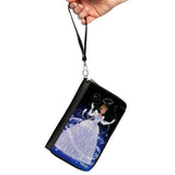 Women's PU Zip Around Wallet Rectangle - Cinderella Ball Gown Transformation