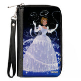 Women's PU Zip Around Wallet Rectangle - Cinderella Ball Gown Transformation