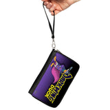 Women's PU Zip Around Wallet Rectangle - DARKWING DUCK Standing Pose Purple Fade