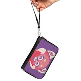 PU Zip Around Wallet Rectangle - Turning Red Red Panda Mei Face Close-Up Purple Pinks