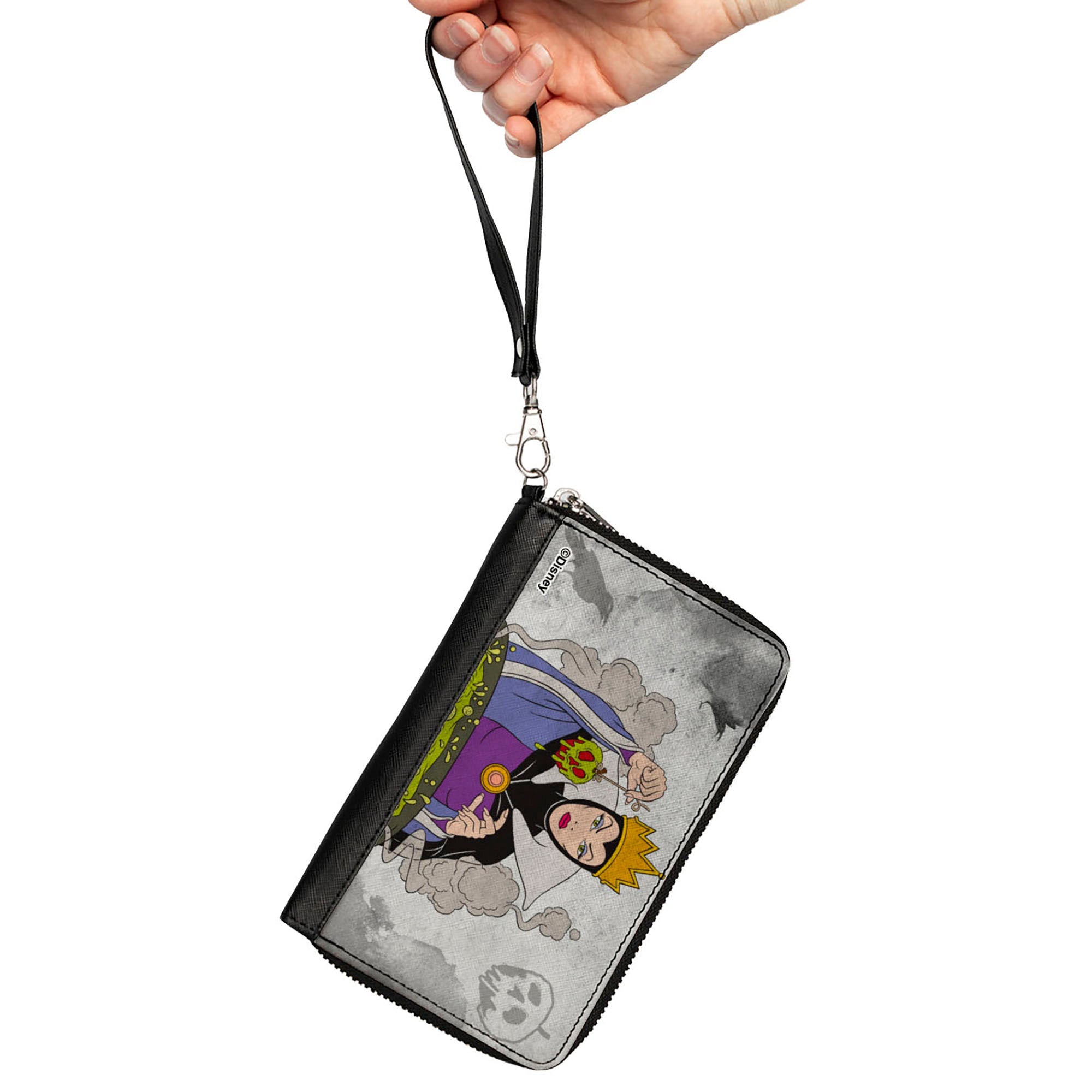 PU Zip Around Wallet Rectangle - Snow White's Evil Queen Cauldron Pose