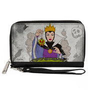 PU Zip Around Wallet Rectangle - Snow White's Evil Queen Cauldron Pose