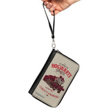 Women's PU Zip Around Wallet Rectangle - Harry Potter ALL ABOARD THE HOGWARTS EXPRESS Train Beige Reds