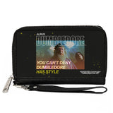 Women's PU Zip Around Wallet Rectangle - Harry Potter YOU CANT DENY DUMBLEDORE HAS STYLE with Snape Pose