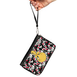 PU Zip Around Wallet Rectangle - Tweety Pose/Sylvester the Cat Expressions Stacked Black/White/Red