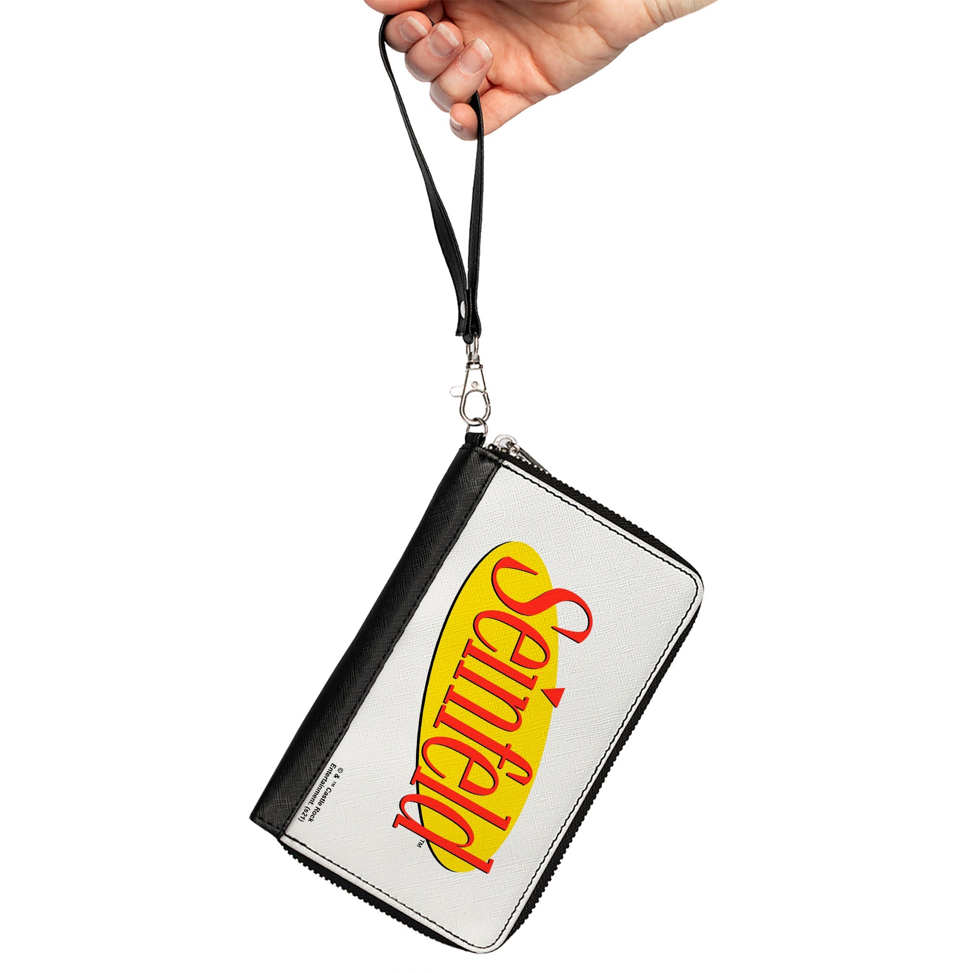 Women's PU Zip Around Wallet Rectangle - SEINFELD Spotlight Logo White Yellow Red