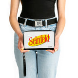 Women's PU Zip Around Wallet Rectangle - SEINFELD Spotlight Logo White Yellow Red