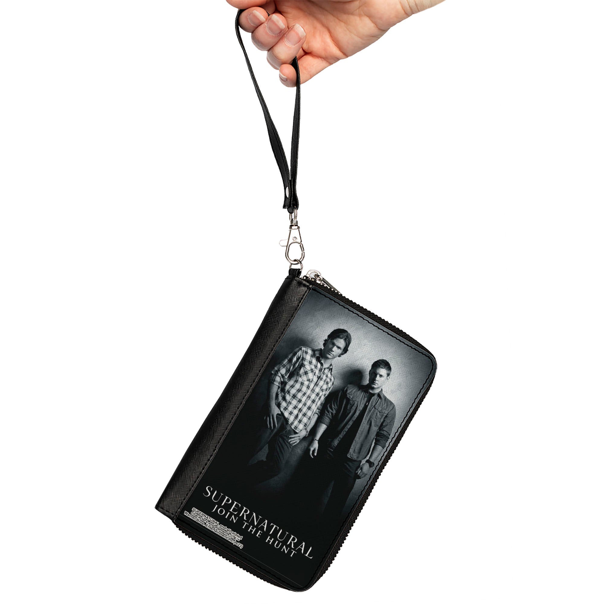 PU Zip Around Wallet Rectangle - SUPERNATURAL Winchster Brothers Black/White