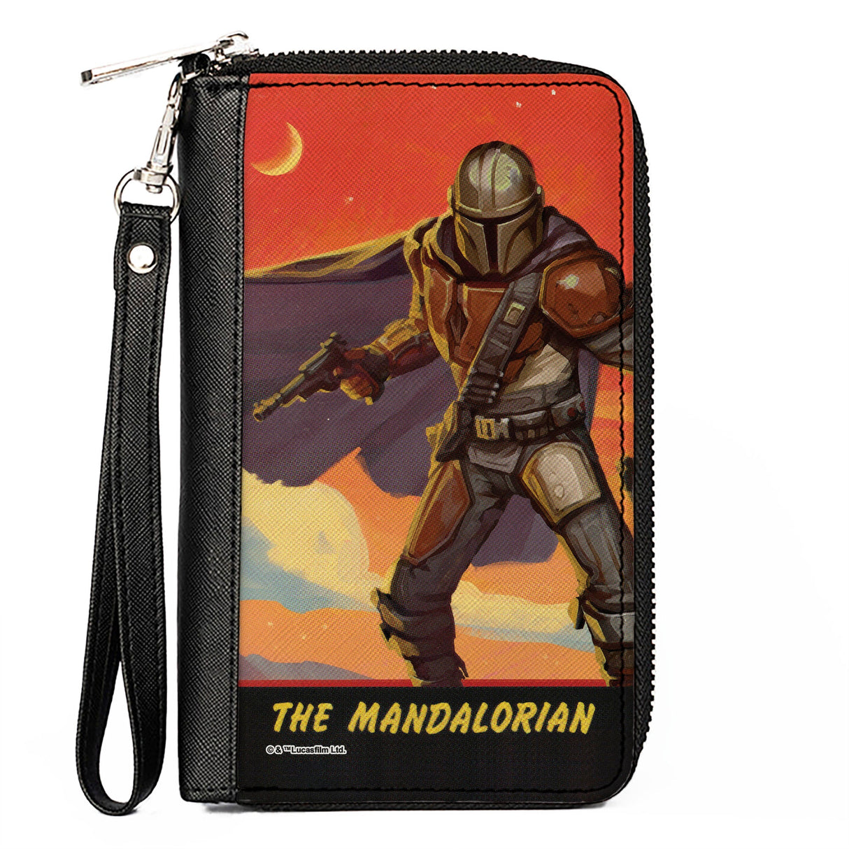 Women's PU Zip Around Wallet Rectangle - THE MANDALORIAN Blaster Action Pose