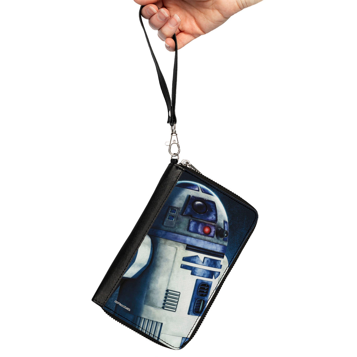 Women's PU Zip Around Wallet Rectangle - Star Wars the Clone Wars R2-D2 Weathered Blue