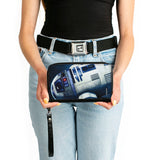 Women's PU Zip Around Wallet Rectangle - Star Wars the Clone Wars R2-D2 Weathered Blue