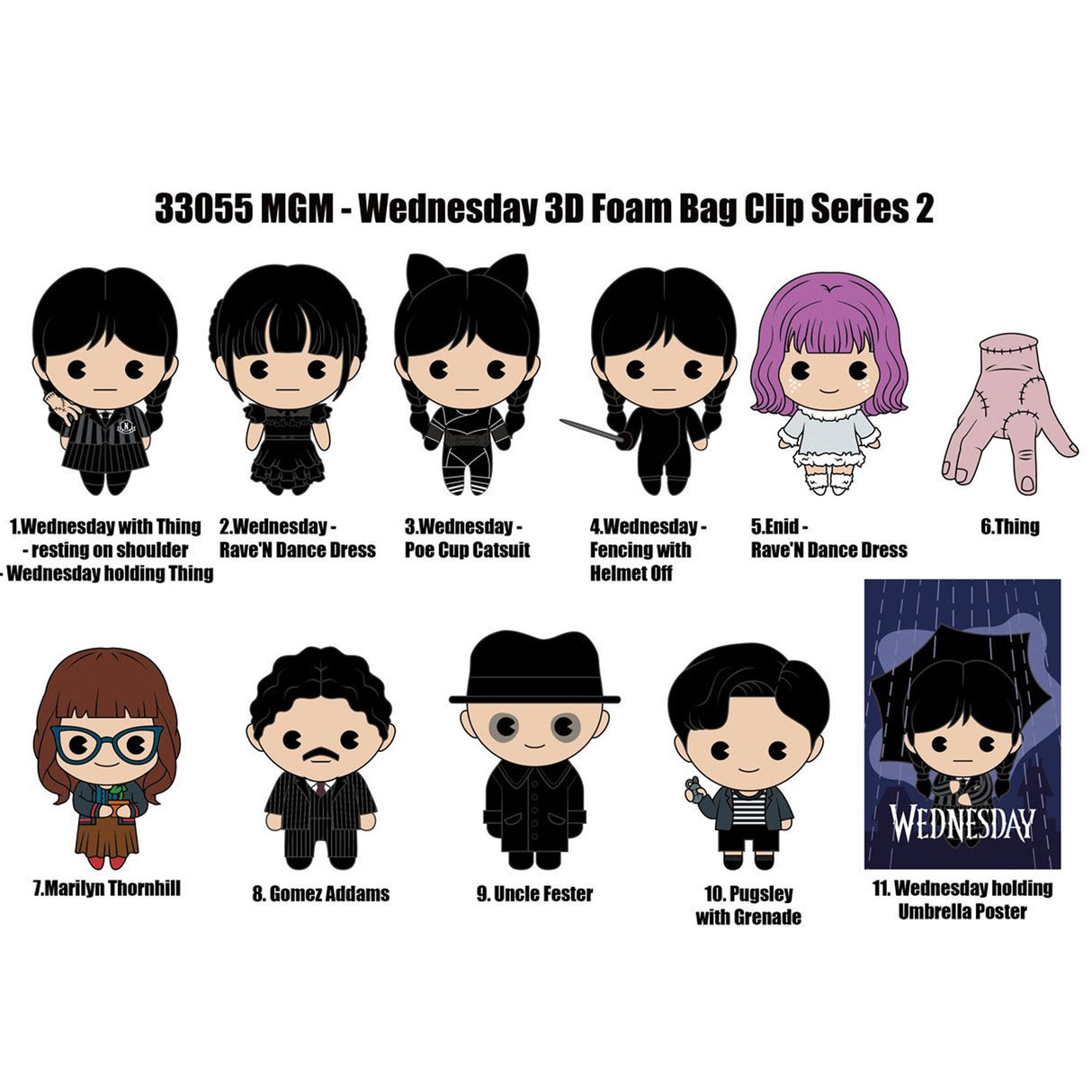 Wednesday Addams Series 2 3D Bag Clip - Mystery Bag