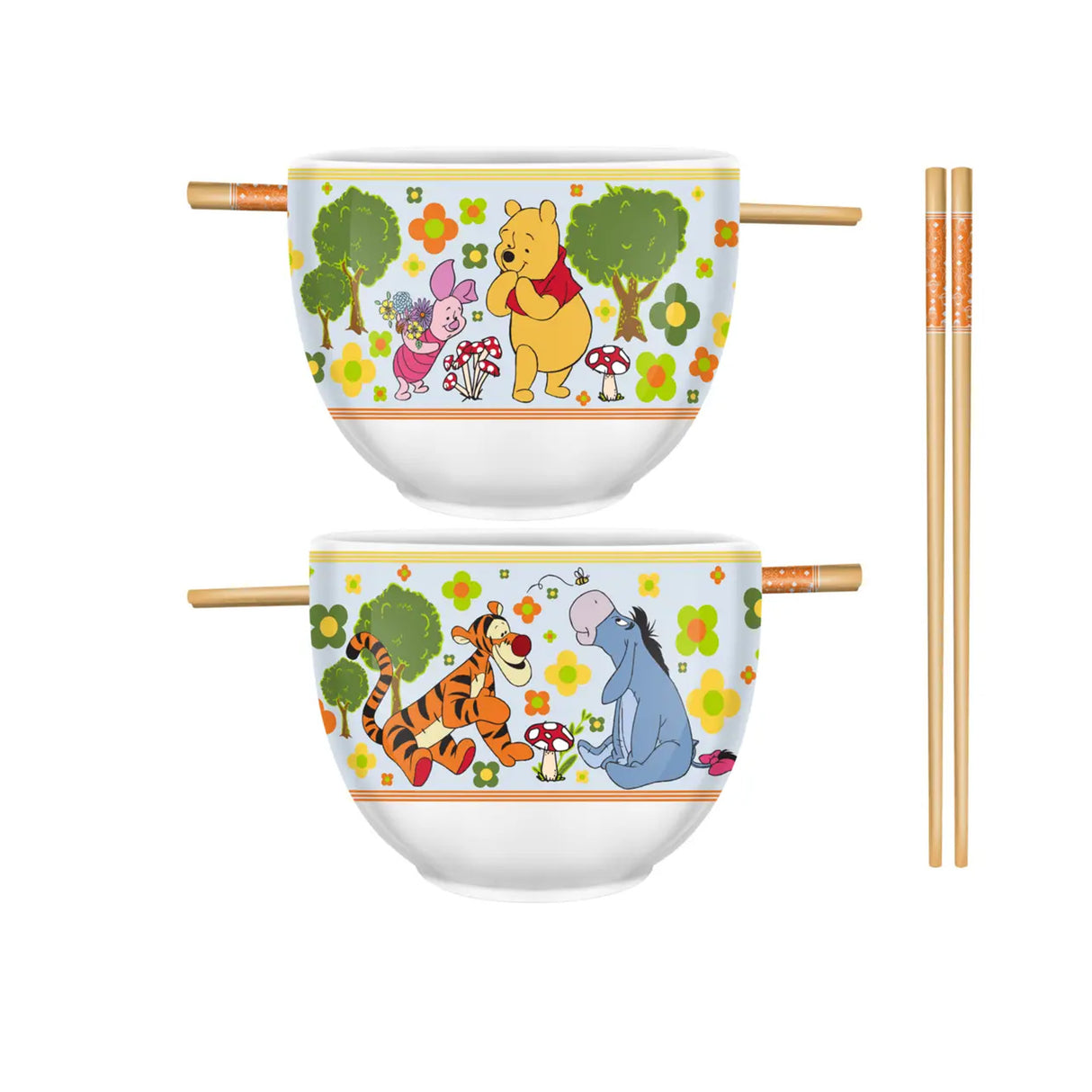 Winnie the Pooh Collecting Mushrooms 20oz Ceramic Ramen Bowl