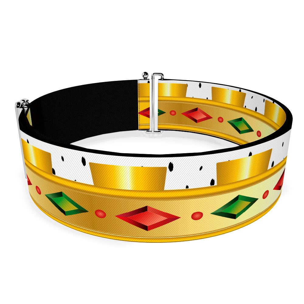 Cinch Waist Belt - Robin Hood Prince John Crown Bounding White Gold Red Green