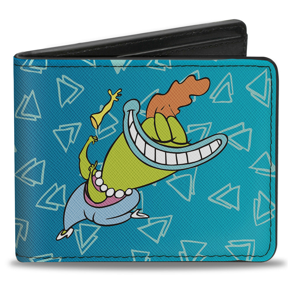 Bi-Fold Wallet - Rocko's Modern Life Bev Bighead 2-Poses Blues White