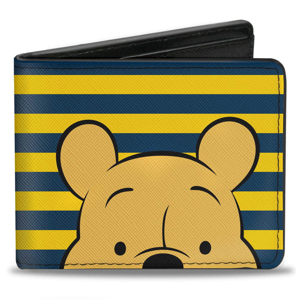 Bi-Fold Wallet - Winnie the Pooh Eyes Stripe Navy Golden Yellow