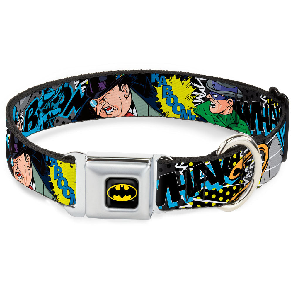 Batman Full Color Black Yellow Seatbelt Buckle Collar - Batman & Villains1