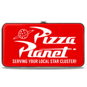 Hinged Wallet - Toy Story PIZZA PLANET SERVING YOUR LOCAL STAR CLUSTER + Checker Red White