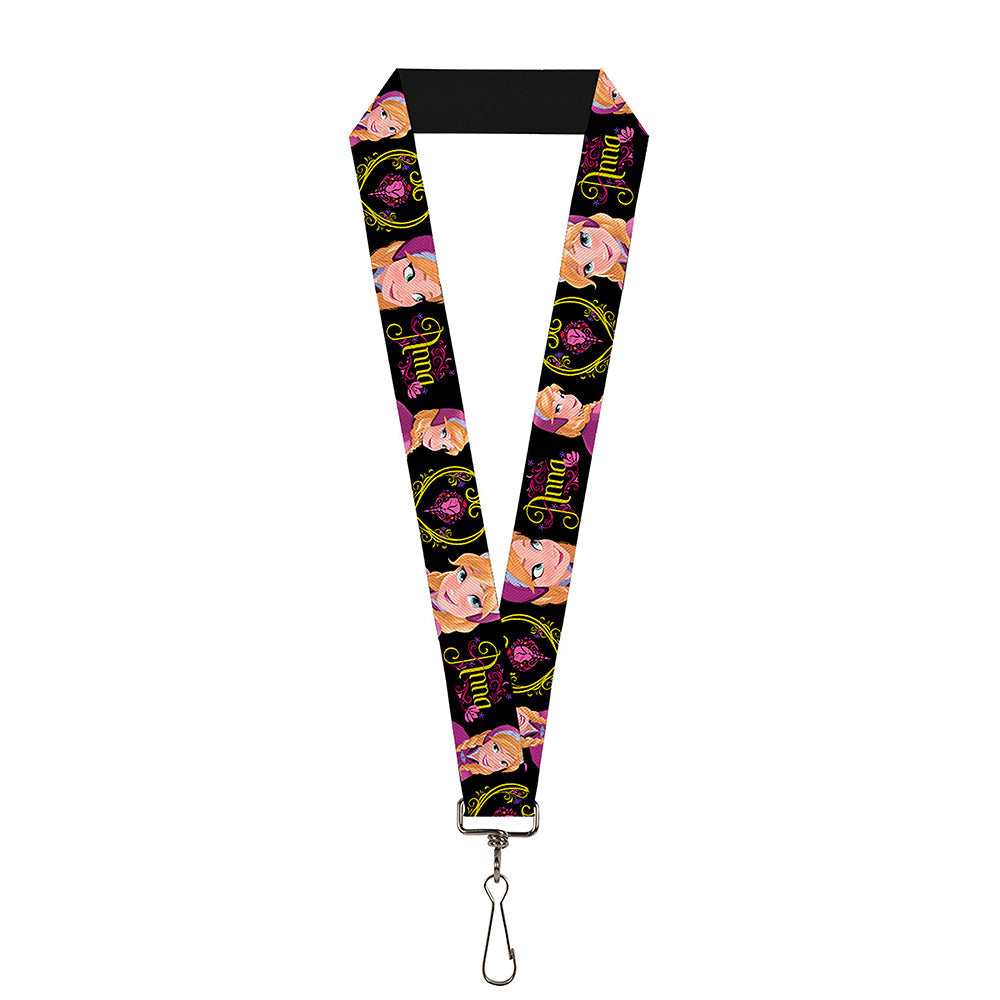 Lanyard - 1.0" - ANNA Poses Anna Monogram Heart Cameo Pinks Yellow