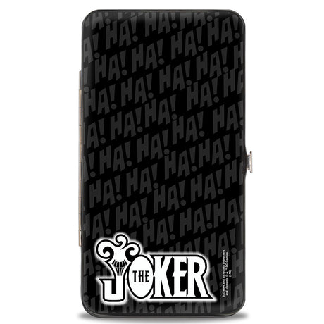 Hinged Wallet - Joker Wine Pose Sketch + THE JOKER Logo HA! HA! Black Grays White