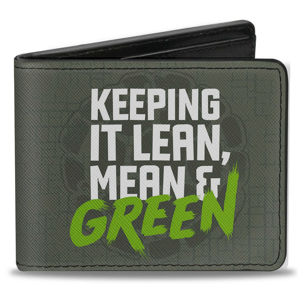 Bi-Fold Wallet - KEEP IT LEAN, MEAN & GREEN + Classic Teenage Mutant Ninja Turtles Group Pose Gray