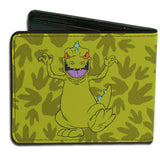 Bi-Fold Wallet - Rugrats Reptar 2-Poses Footprints Scattered Greens