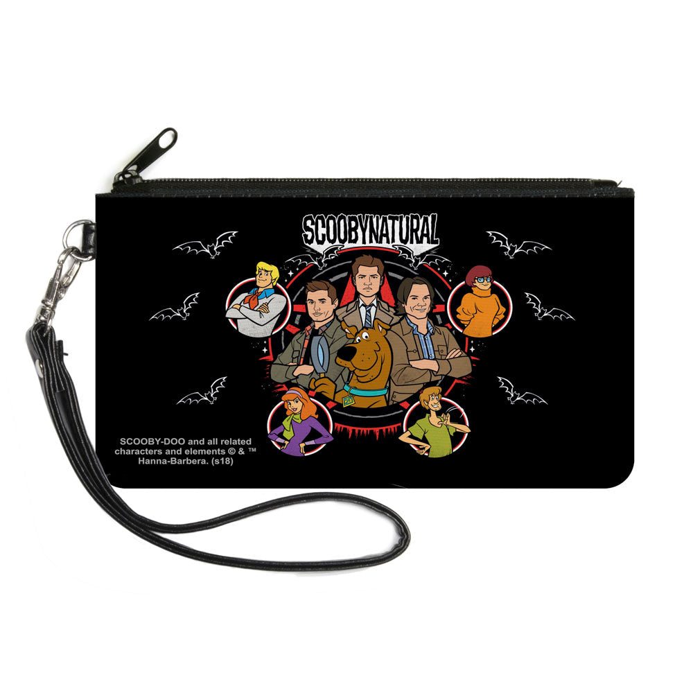 Canvas Zipper Wallet - LARGE - SCOOBYNATURAL 8-Character Group Pentagram Bats Black White Red