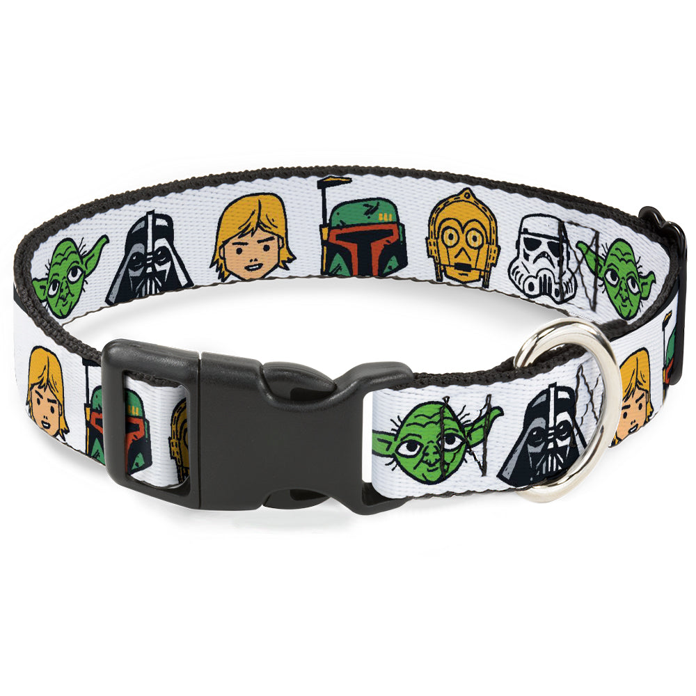 Plastic Clip Collar - Star Wars 6-Character Faces White