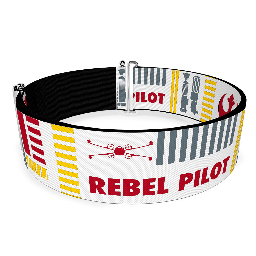 Cinch Waist Belt - Star Wars REBEL PILOT Rebel Alliance Insignia Lightsaber X-Wing Fighter White Red Yellow Gray