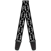 Guitar Strap - Batman Shield Black Silver