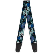 Guitar Strap - Sulley Scare Pose Dots Blues White