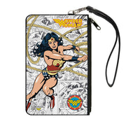 Canvas Zipper Wallet - LARGE - WONDER WOMAN Lasso Action Pose Logo Comic Scenes